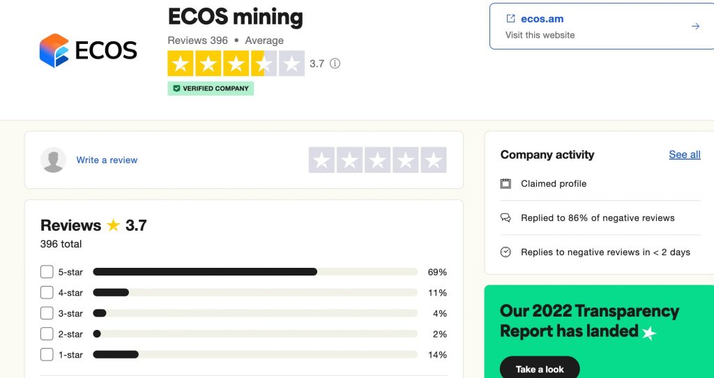 ECOS Trustpilot Reviews